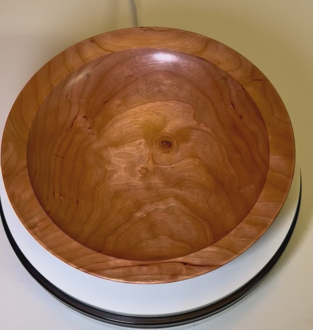 #2707 Curly Wild Black Cherry Wooden Bowl  (8 1/4" x 1 3/4")