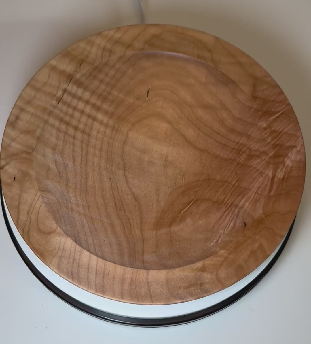 #2698 Tiger Maple Shallow Wooden Bowl  (9 1/8" x 1 1/4")