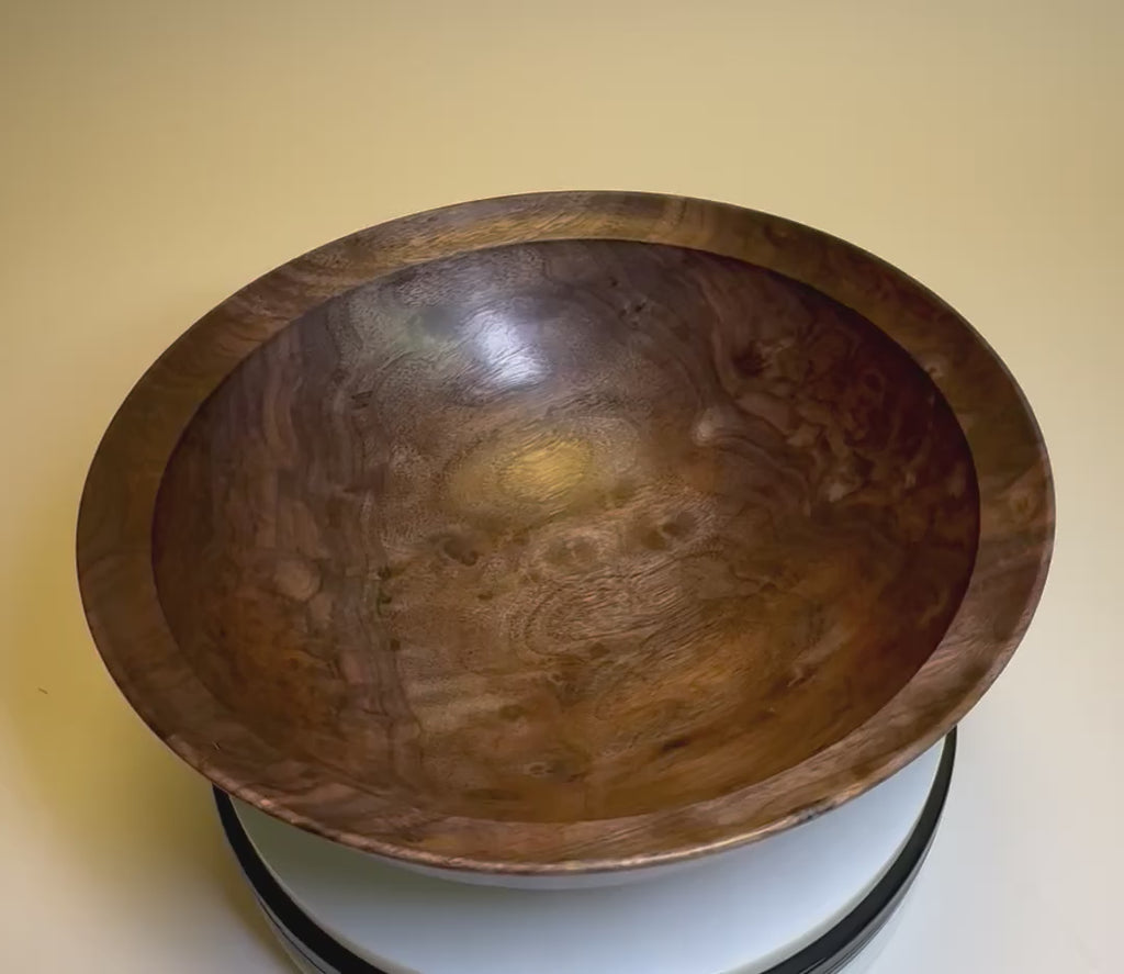 #2738 Curly Wild Black Walnut Wooden Bowl  (10 1/2" x 3 1/2")