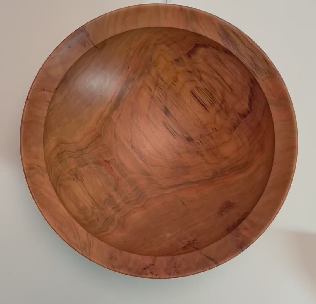 #2644 Curly Wild Black Cherry Fruit and Wooden Salad Bowl  (11" x 3 1/8")