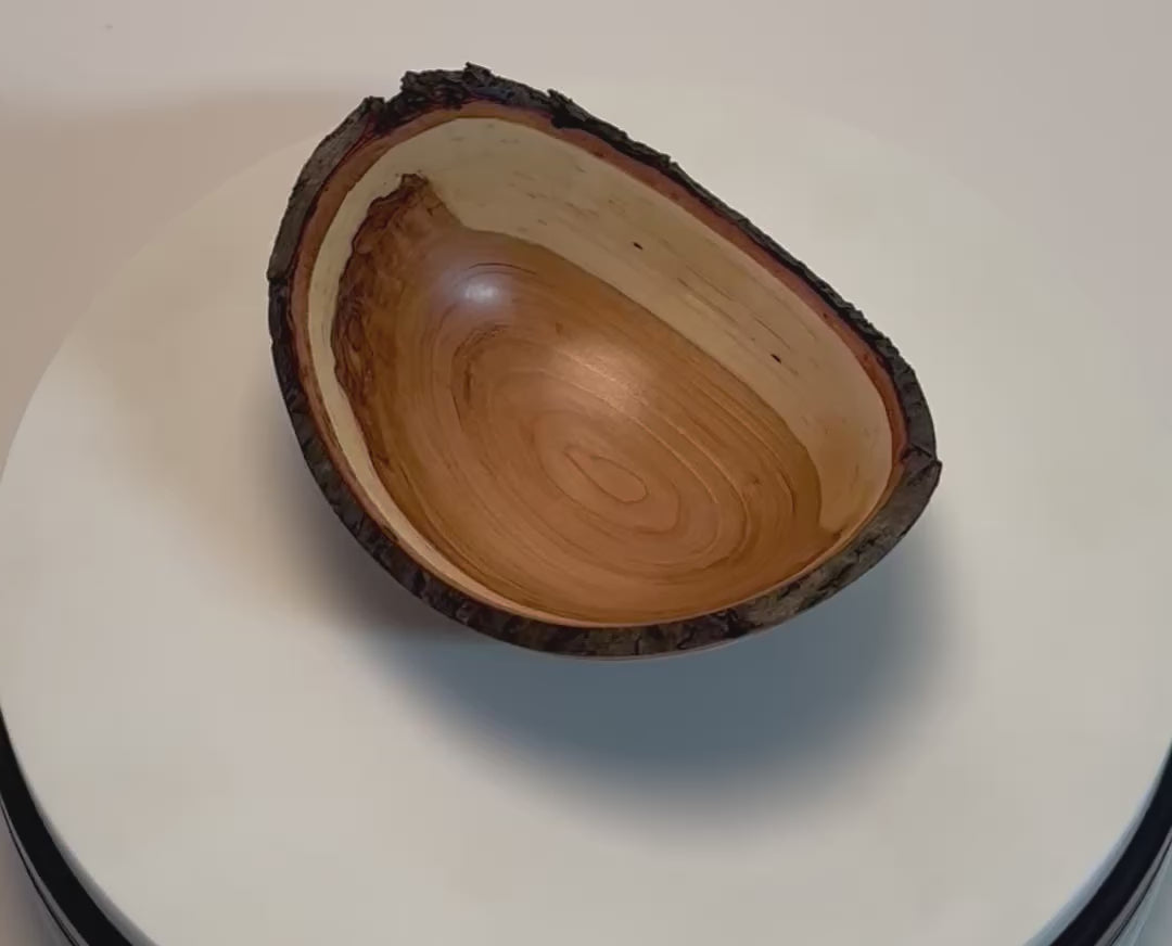 #2770 Natural Edge Wild Black Cherry Wooden Bowl  (5 3/4" x 2 3/8")