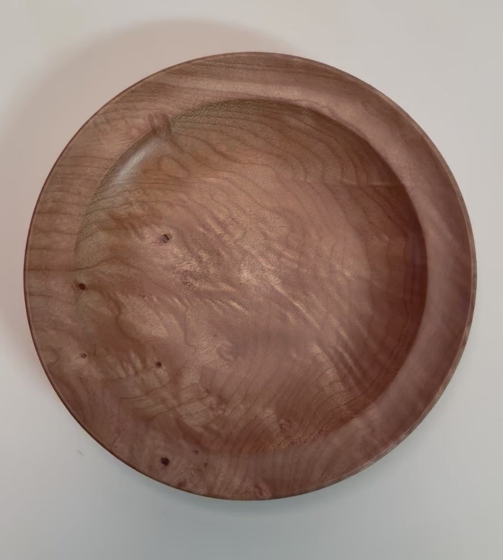 #2597 Quilted Big Leaf Maple Wooden Ring Dish  5" x 3/4"