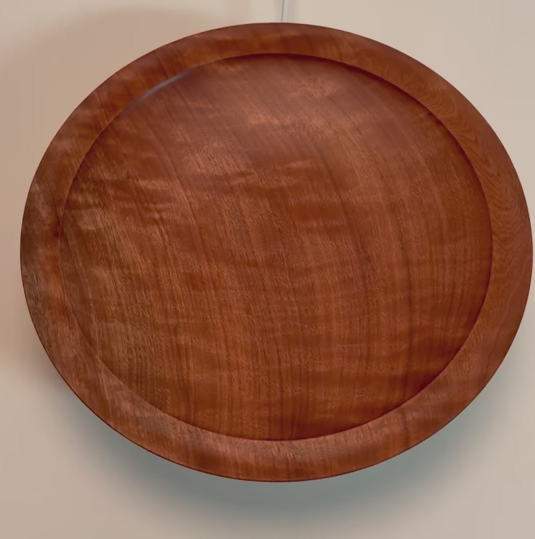 #2624 Quilted Makore Wooden Platter  13 1/4" x 1 3/8"