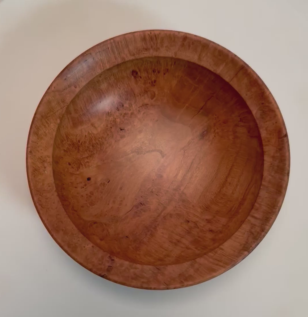 #2612 Wild Black Cherry Burl Wooden Bowl  4 3/4" x 1 3/8"