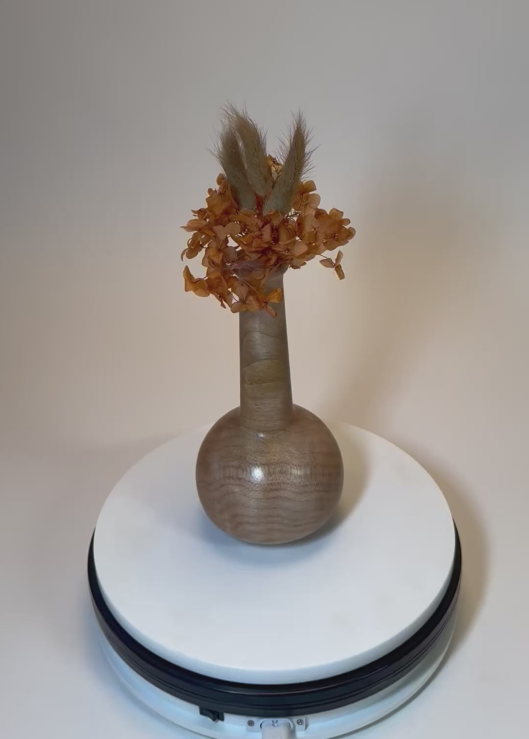 Video demonstration of big leaf maple burl weed pot showing swirling grain and craftsmanship