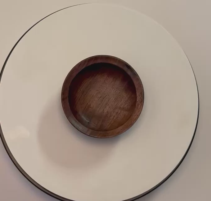 #2499 Wild Black Walnut Wooden Jewelry Bowl  3 3/4" x 1 1/4"