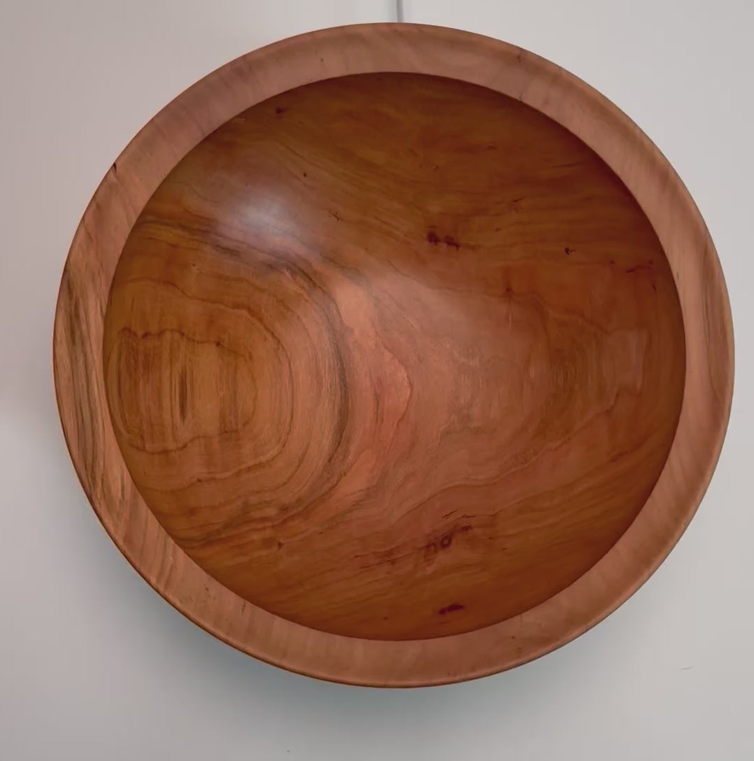 #2573 Curly Spalted Wild Black Cherry Wooden Bowl  10" x 3 1/2"