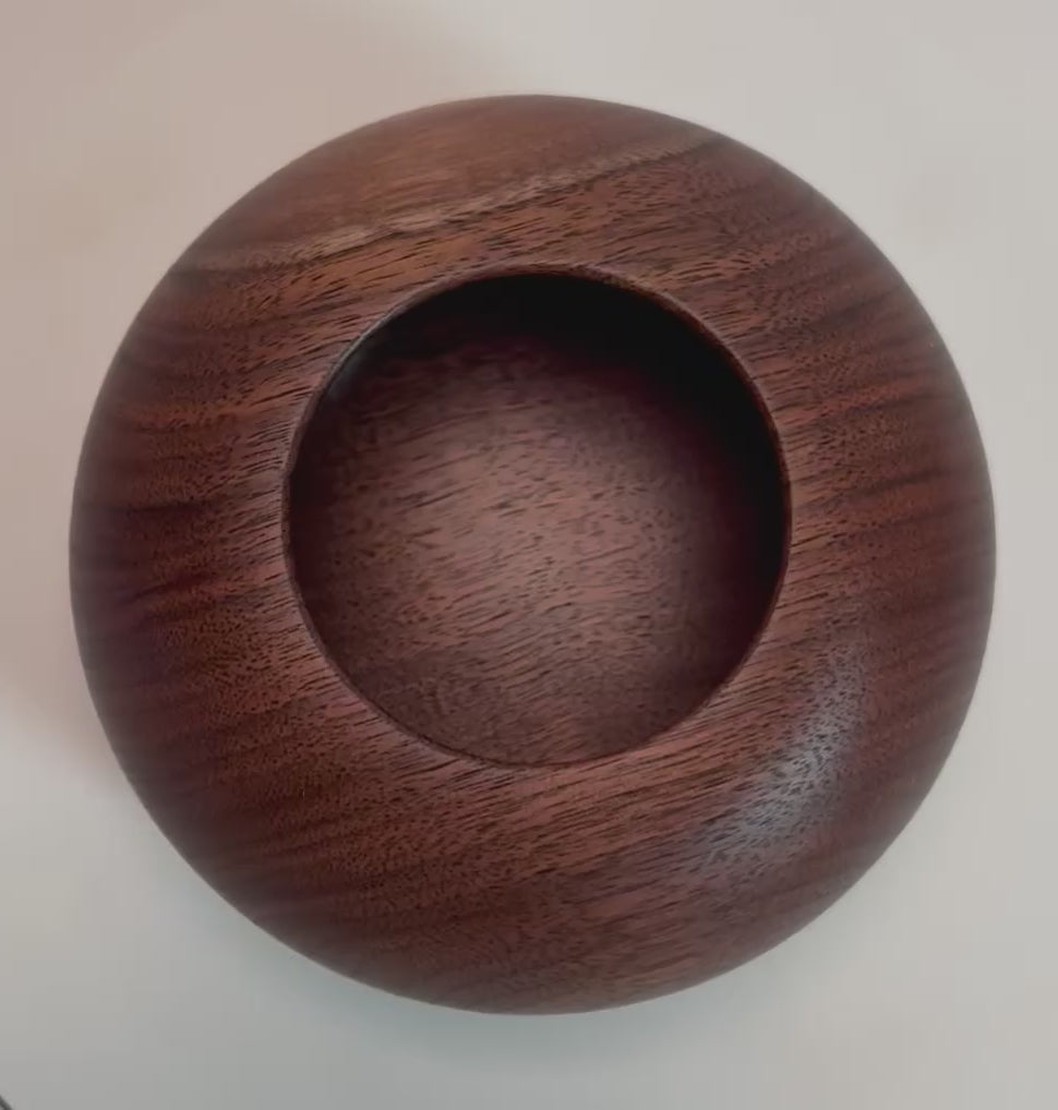 #2606 Claro Walnut Wooden Hollow Form  5 3/8" x 3"