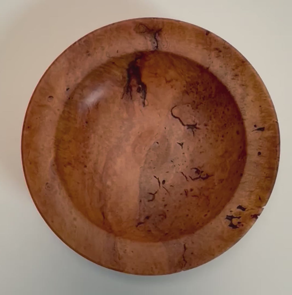 #2613 Small Birdseye Wild Black Cherry Burl Wooden Bowl  3 7/8" x 1"