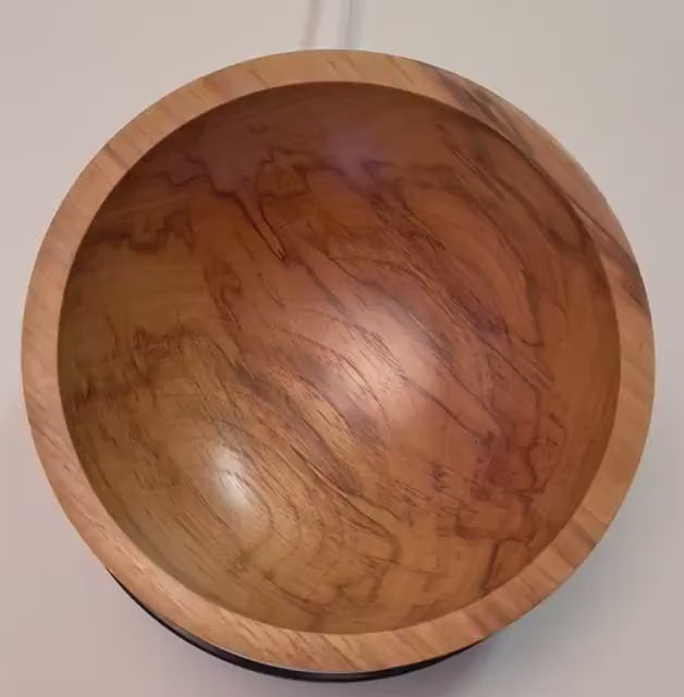 #2042 Mineral Stained Hickory Wooden Bowl  9 1/8” X 3 1/4”  wooden bowl wood bowl hickory bowl