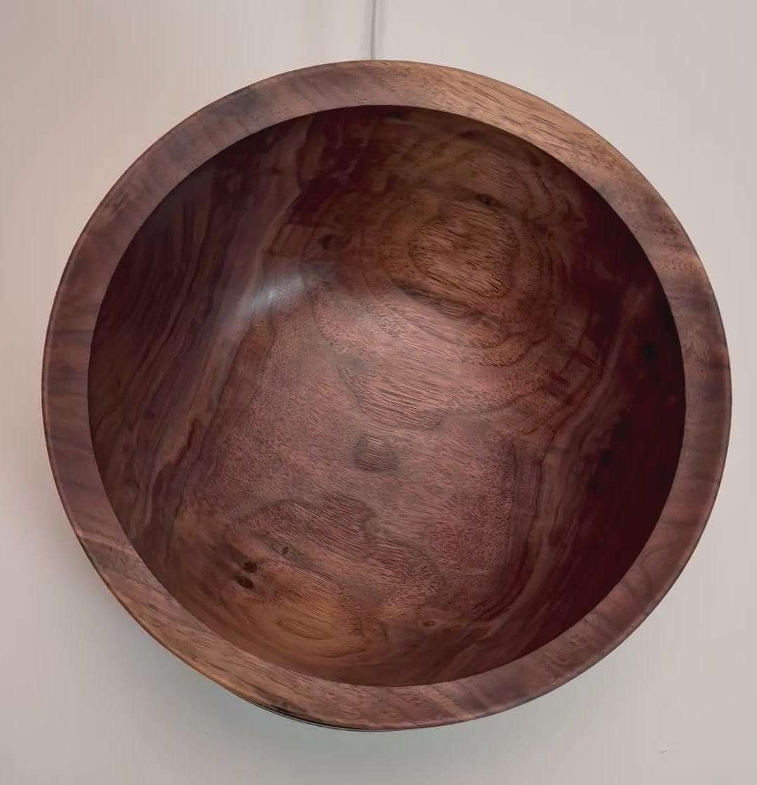 #2578 Small Wild Black Walnut Fruit and Salad Bowl 9 5/8" x 4 1/2"