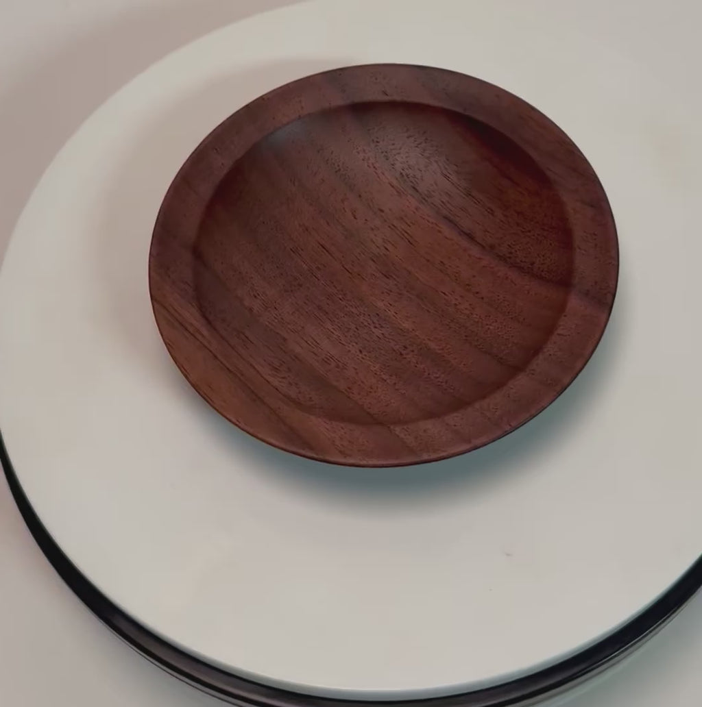 #2539 Wild Black Walnut Wooden Ring Dish  5 3/8" x 1"