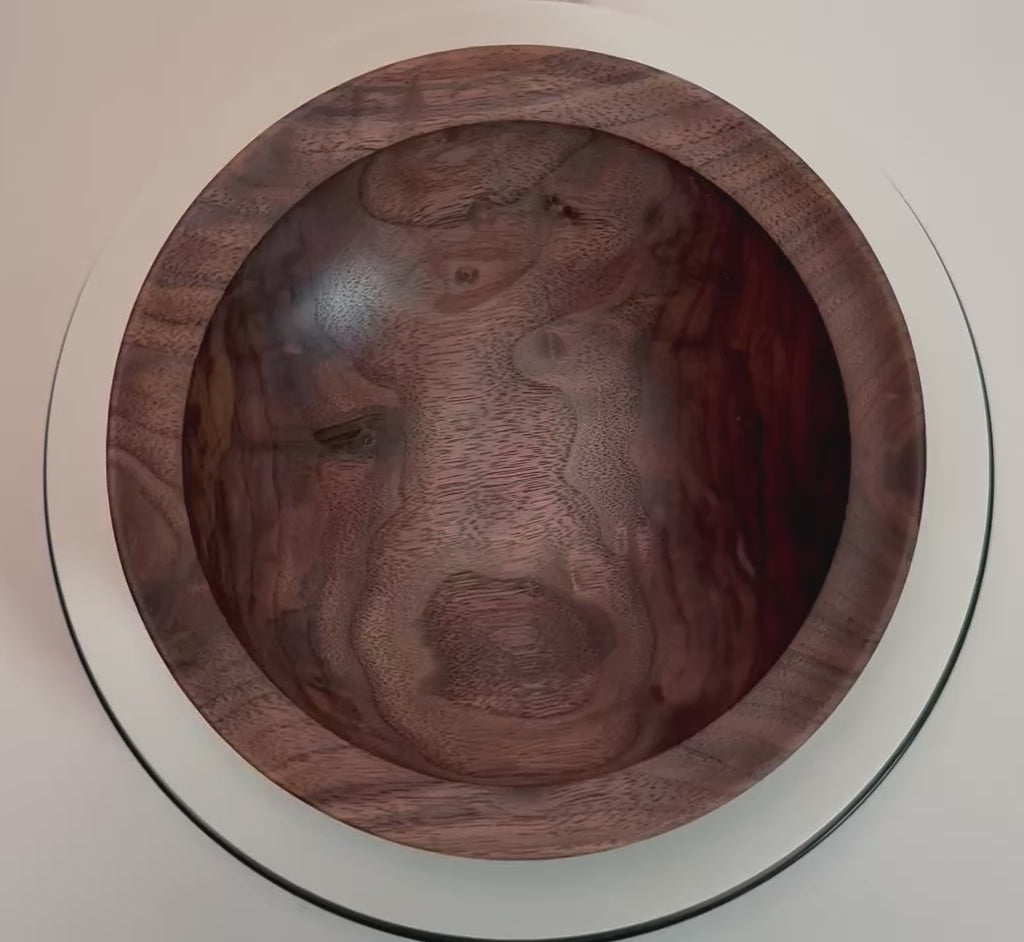 #2603 Wild Black Walnut Crotch Burl Wooden Bowl  7 1/4" x 2 1/4"