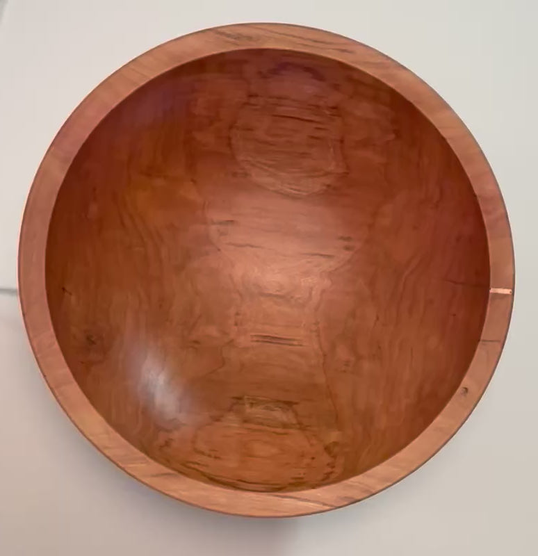 #2484 Curly Wild Black Cherry Fruit and Salad Bowl  13 1/2" x 3 1/2"