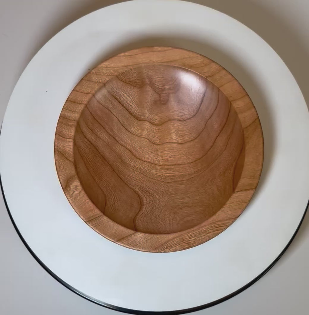 #2678 Curly Black Cherry Wooden Ring Dish  (6" x 1")