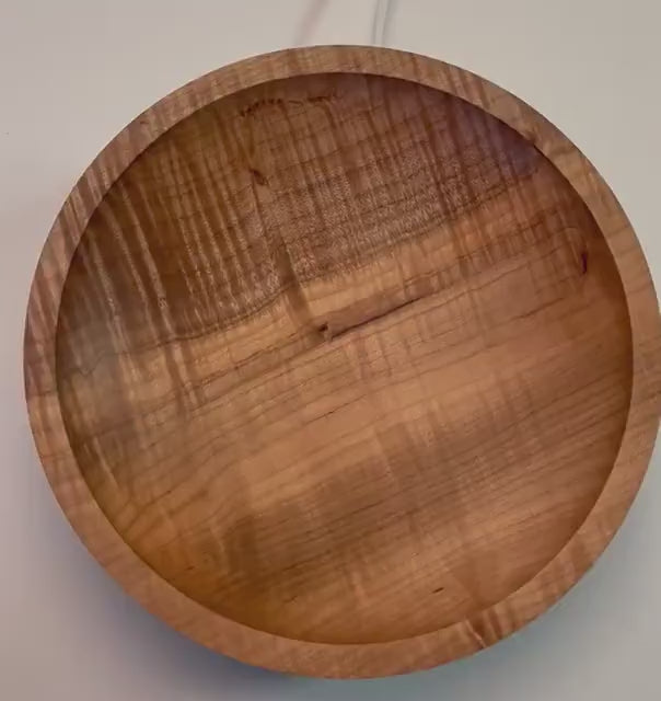 #2177 Fiddleback Big Leaf Maple Wooden Bowl  10 3/8" x 2"