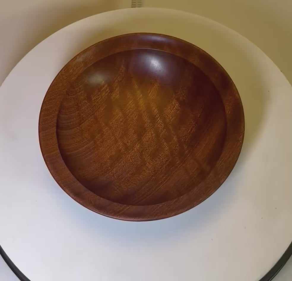 #2701 Quilted Ribbon Sapele Wooden Bowl  (5 1/2" x 1 3/8")