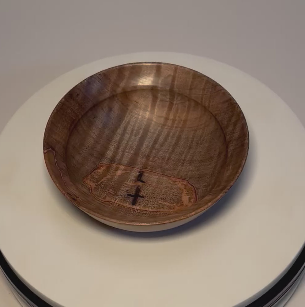 #2836 Small Spalted Tiger Ambrosia Maple Wooden Bowl  (5 3/8" x 1 7/8")