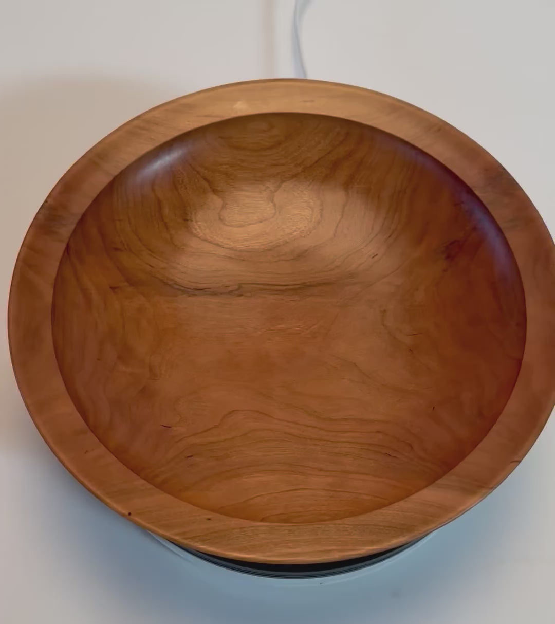 #2714 Curly Wild Black Cherry Wooden Bowl  (8 1/2" x 1 3/4")