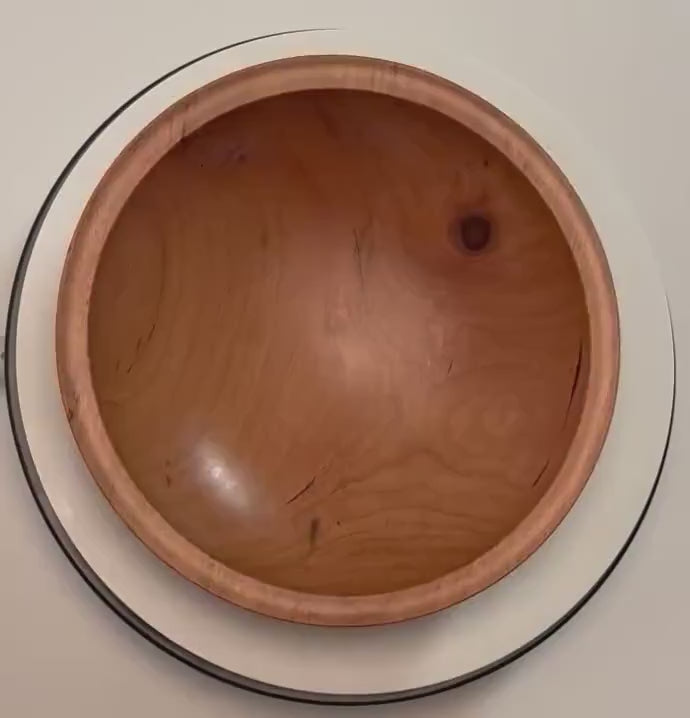 #2445 Wild Black Cherry Wooden Bowl  (7 1/2" x 2")