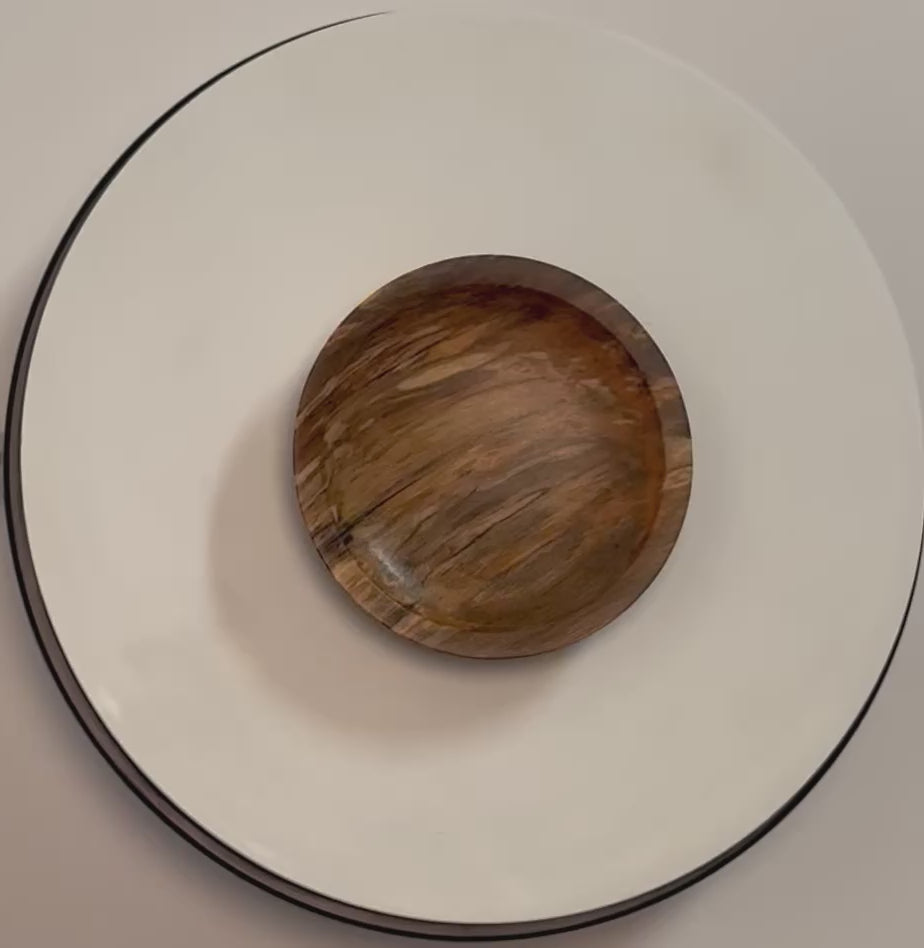 #2441 Spalted Sweet Gum Wooden Ring Dish  4 1/8" x 7/8"
