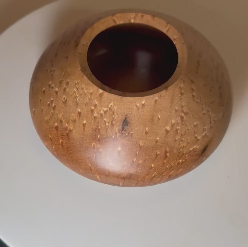 #2674 Birdseye Maple Wooden Hollow Form  (5 1/2" x 2 3/8")