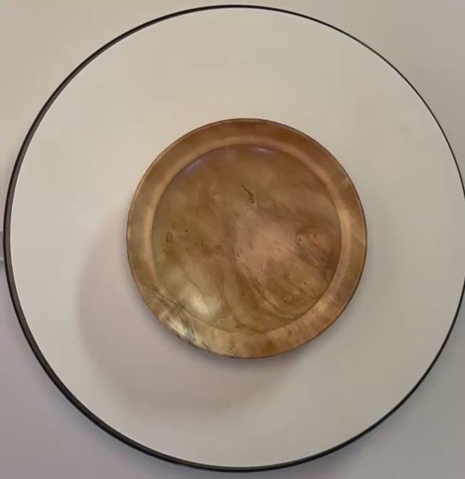 #2500 Box Elder Burl Wooden Ring Dish  4 3/4" x 1"