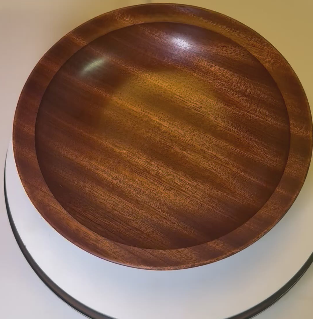 #2704 Ribbon Sapele Wooden Bowl  (7 3/4" x 2")