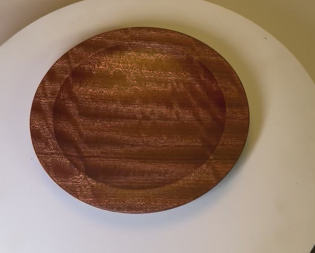 #2702 Quilted Ribbon Sapele Wooden Ring Dish  (5 1/4" x 5/8")