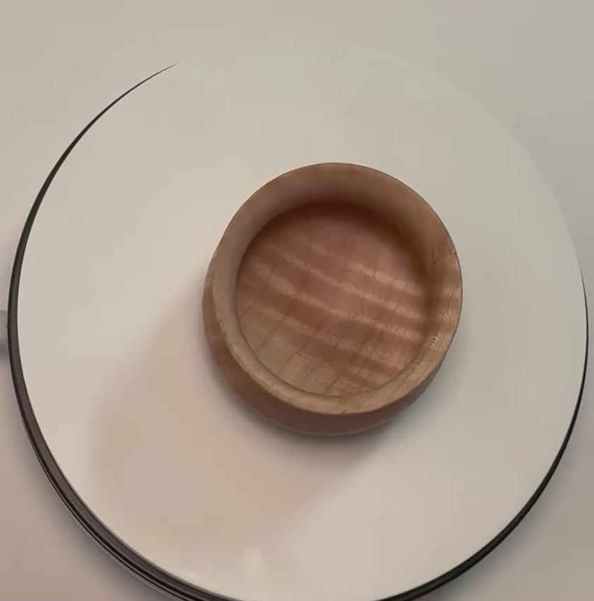 #2507 Tiger Maple Wooden Potbelly Bowl  4 1/8" x 2"